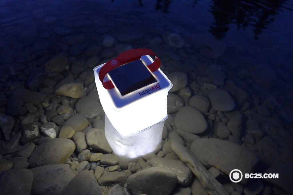 luminaid packlite nova lantern floating in water bc25