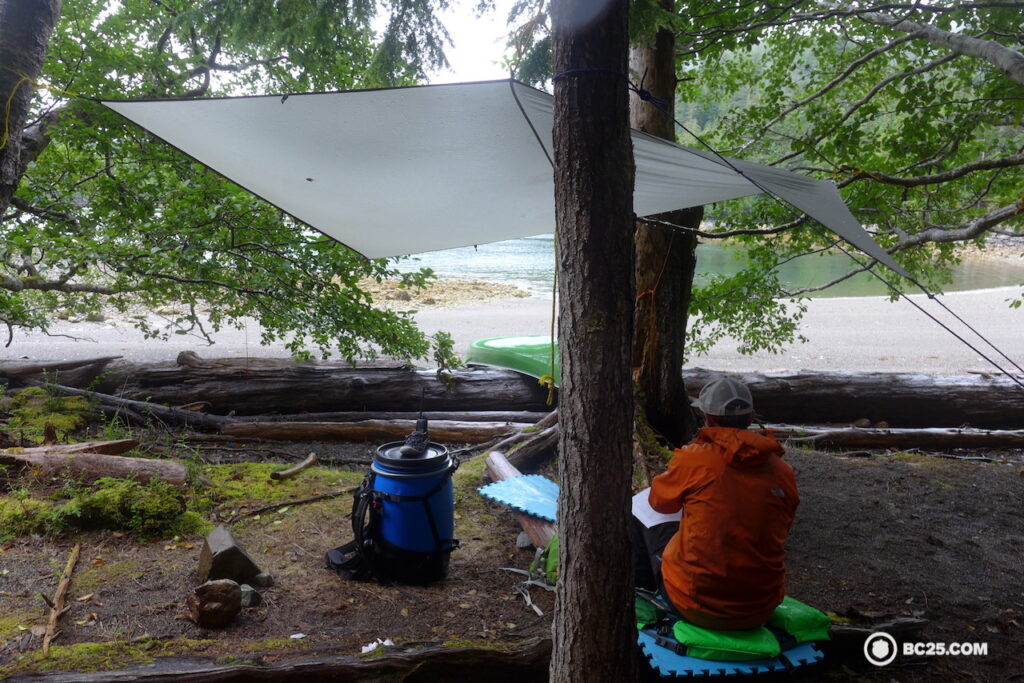rainy beach camping on murchison island haida gwaii bc25